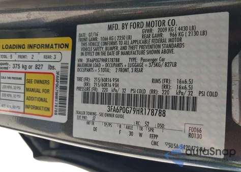 2017 Ford Fusion S from USA, damaged, VIN 3FA6P0G79HR178788
